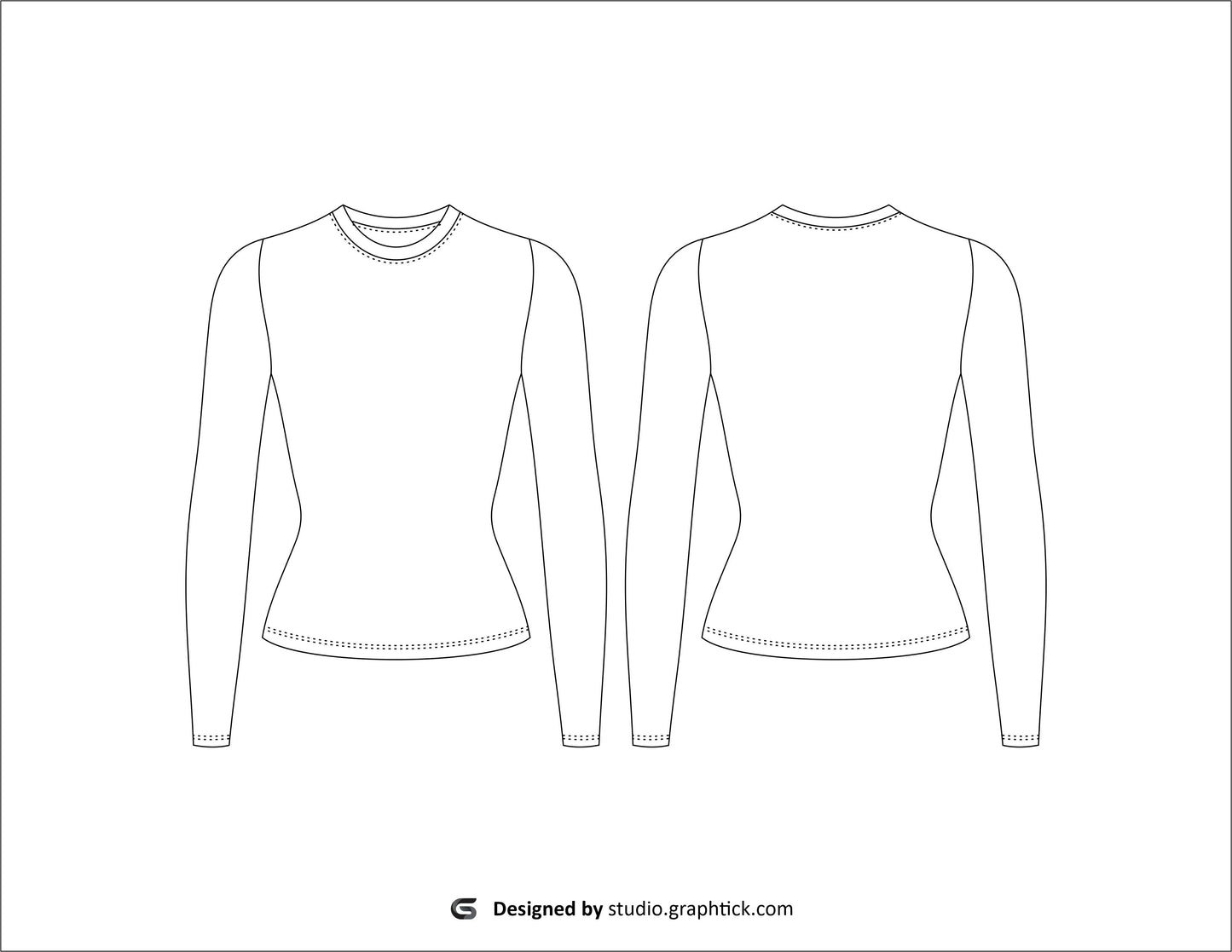 WOMENS FITNESS FULL SLEEVE CREW NECK FLAT SKETCH