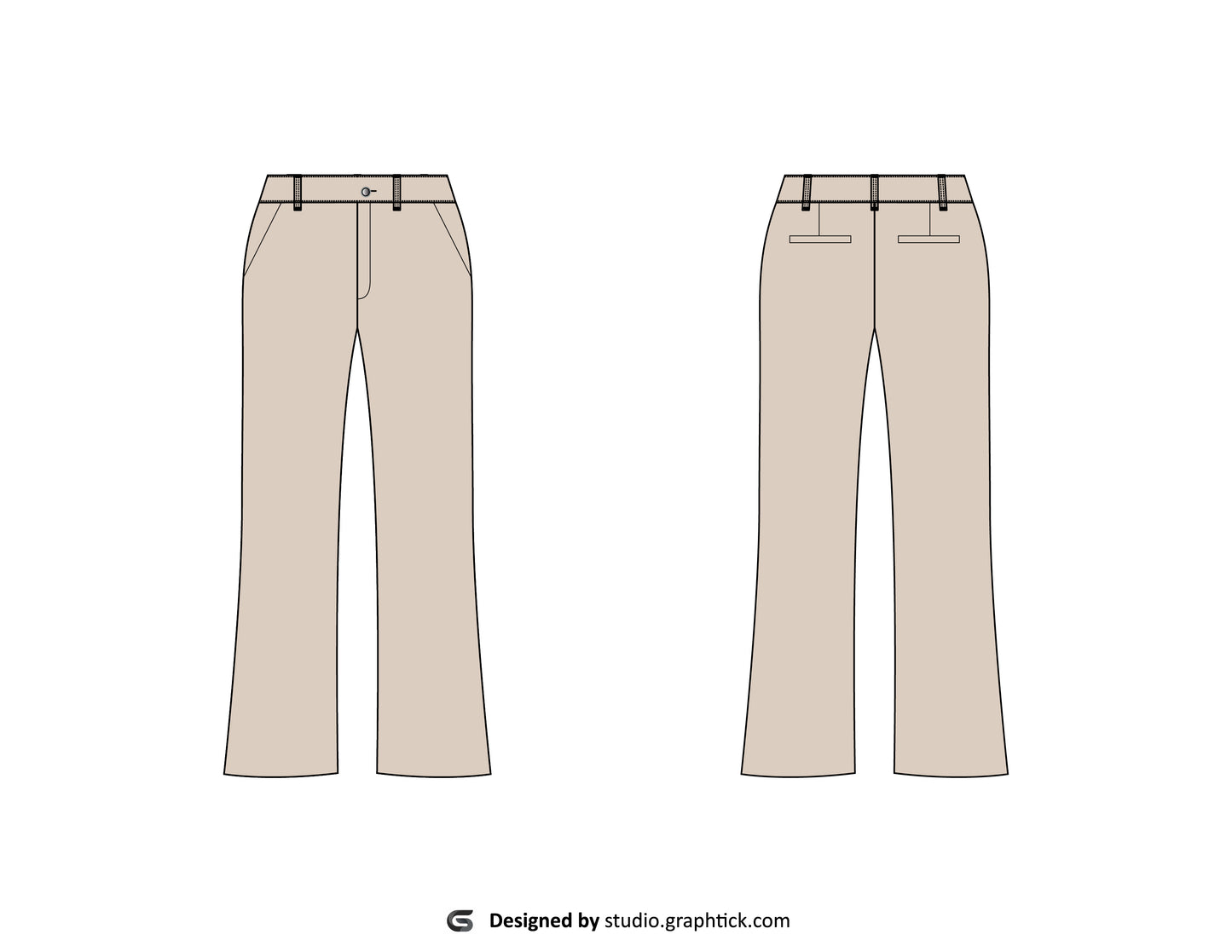 WOMENS WIDE LEG PANTS FLAT SKETCH