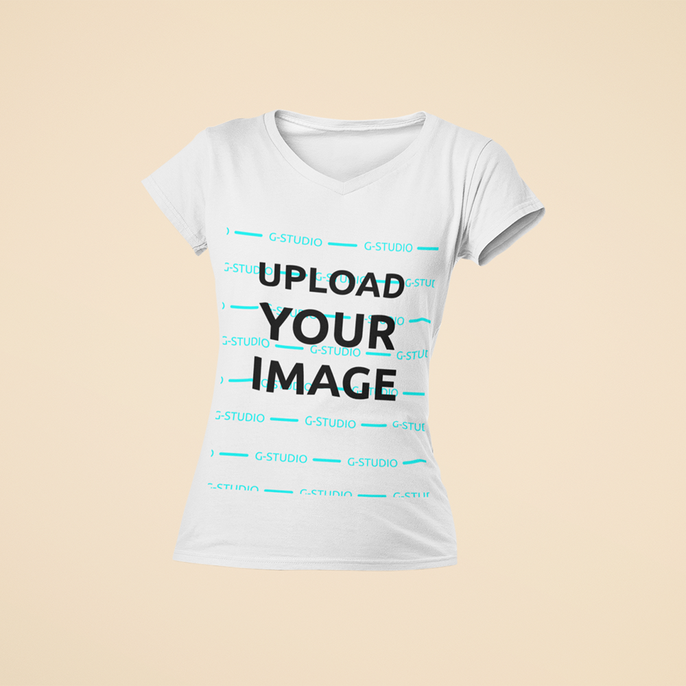 WOMENS V-NECK TEE SHIRT 3D MOCKUP