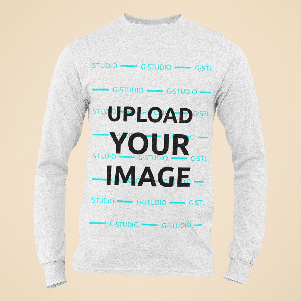 FULL SLEEVE CREW NECK TEE SHIRT 3D MOCKUP