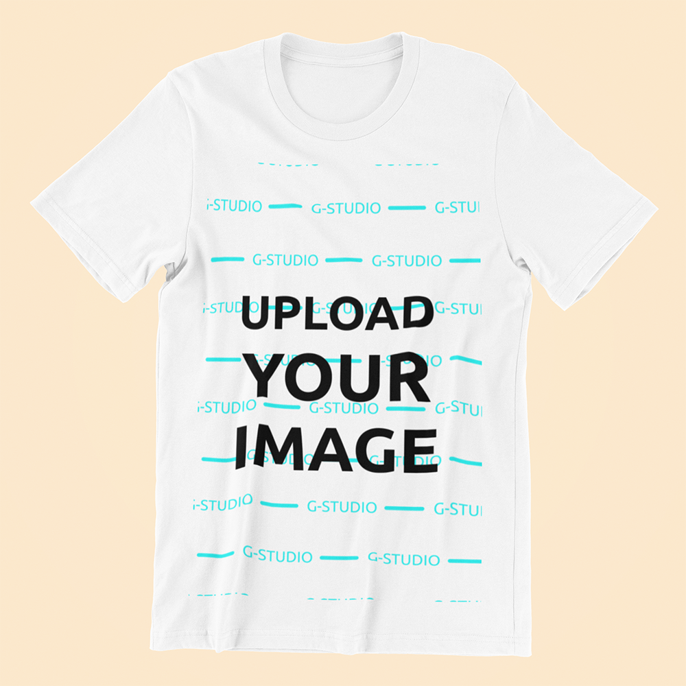 UNISEX CREW NECK TEE SHIRT FLAT LAY MOCKUP