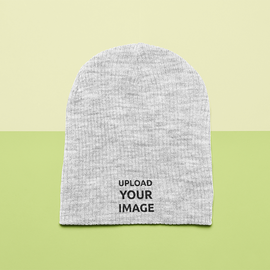 KNITTED BEANIE FLAT LAY MOCK UP