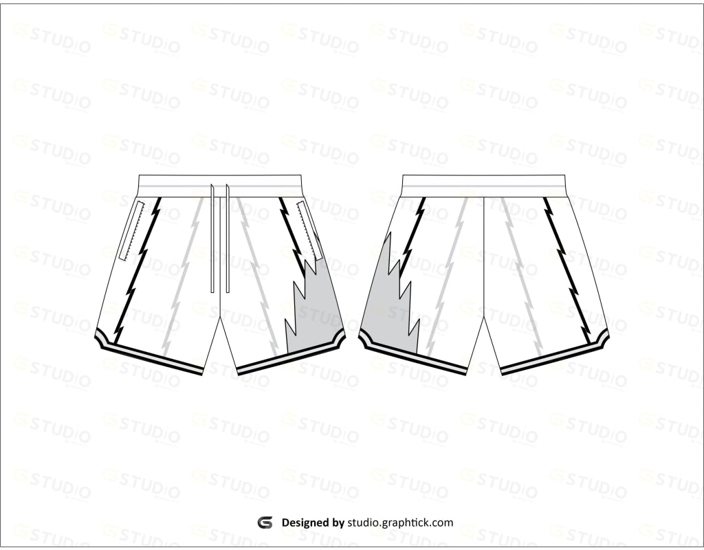 Basketball Shorts Flat Sketch Shorts