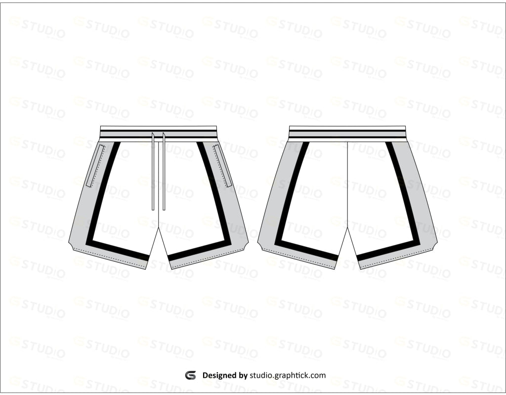 Basketball Shorts Flat Sketch Shorts