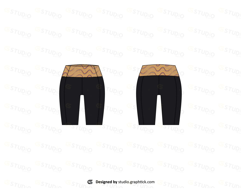 Biker Shorts Flat Sketch