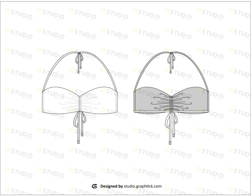 Bikini Top Flat Sketch