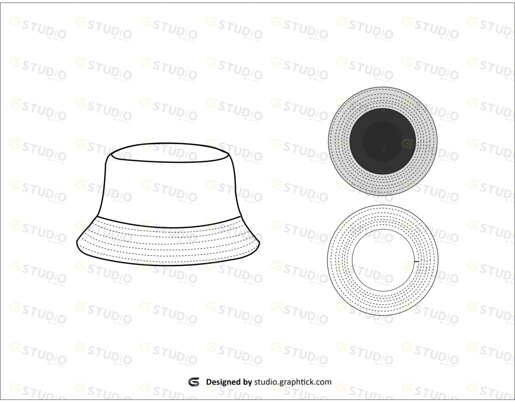 Bucket Hat Flat Sketch