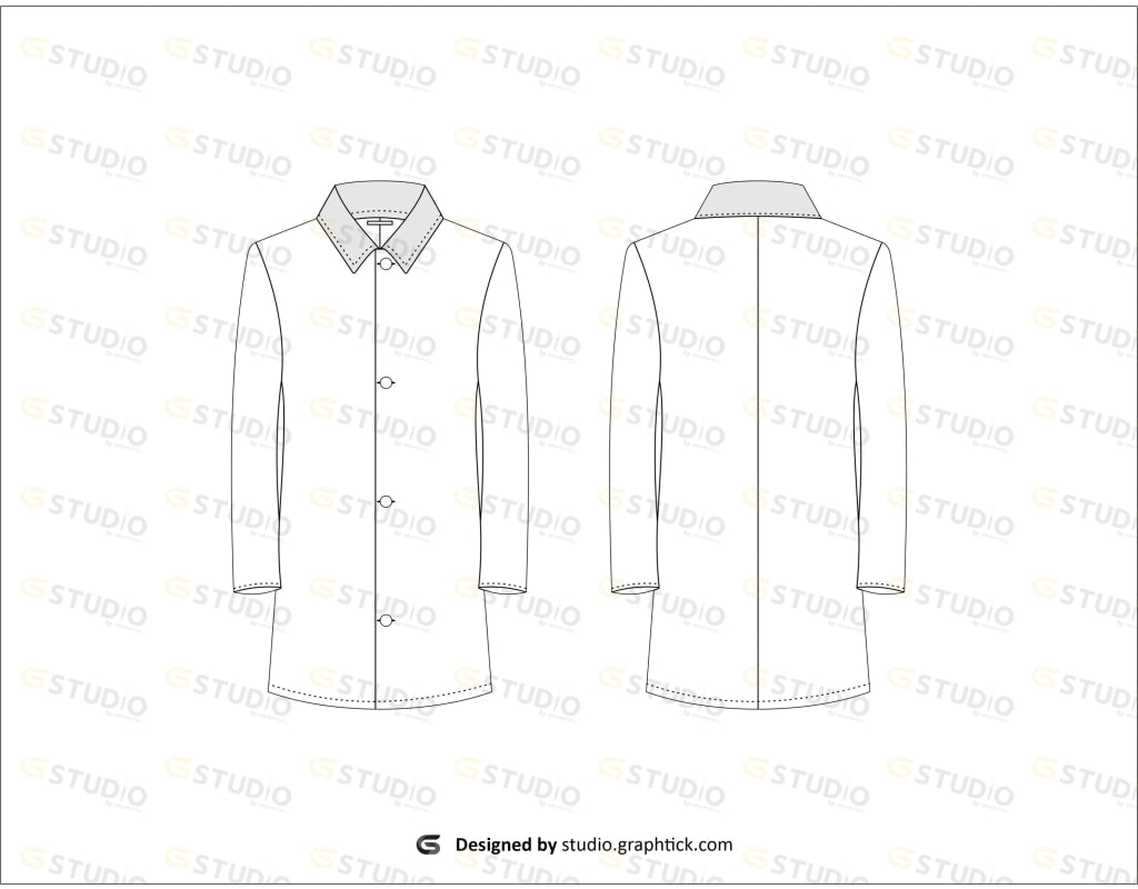 Coat Flat Sketch Coats & Jackets
