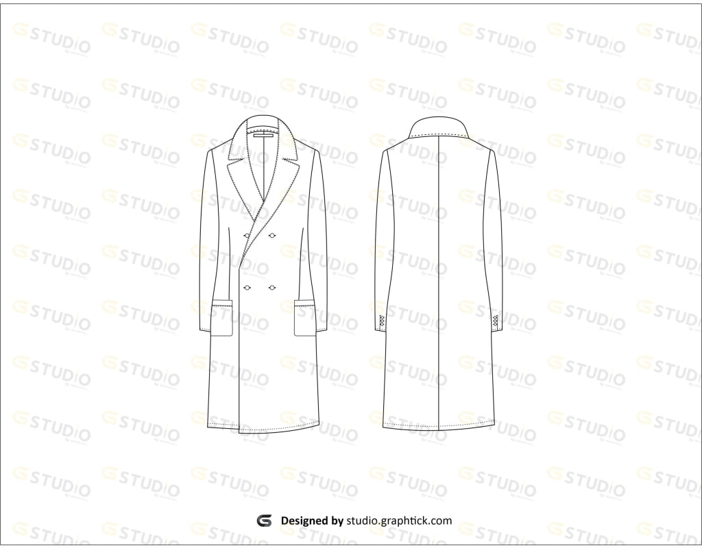 Coat Flat Sketch Coats & Jackets