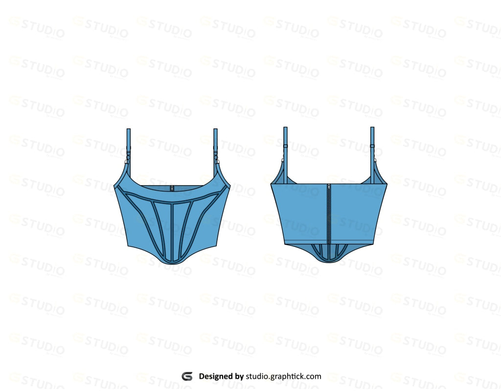 Corset Top Flat Sketch