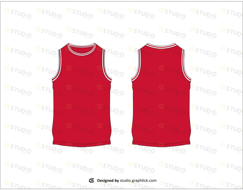 Crew Neck Jersey Flat Sketch Mens Trunks
