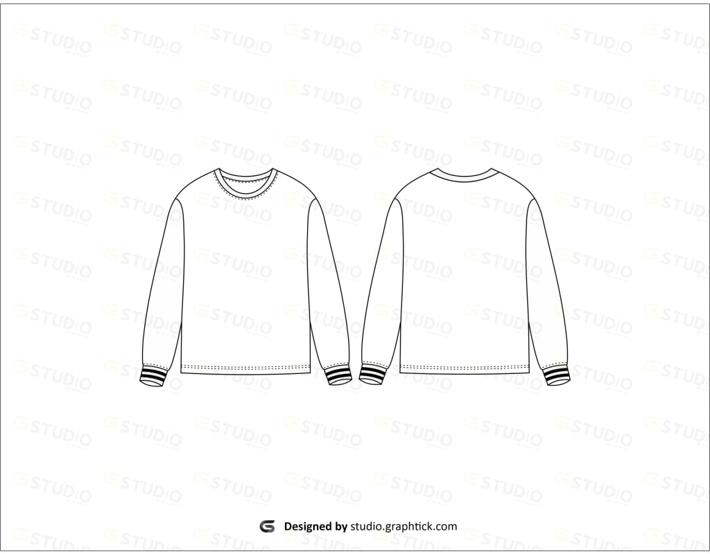 Drop Shoulder Sweatshirt Flat Sketch