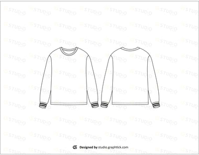 Drop Shoulder Sweatshirt Flat Sketch