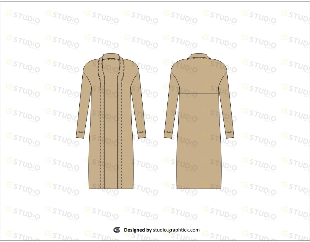 Duster Jacket Flat Sketch