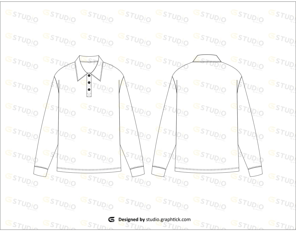 Fishing Jersey Flat Sketch