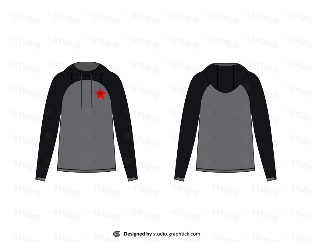 Fitness Hoodie Flat Sketch