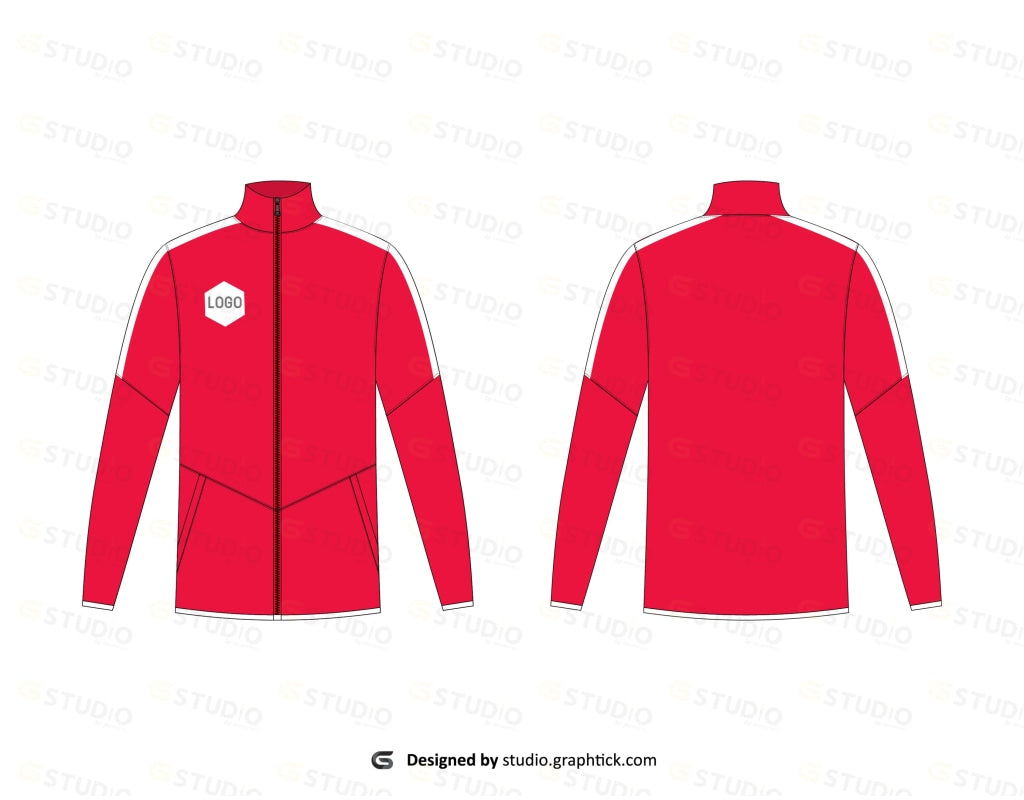 Fitness Zipper Jacket Flat Sketch