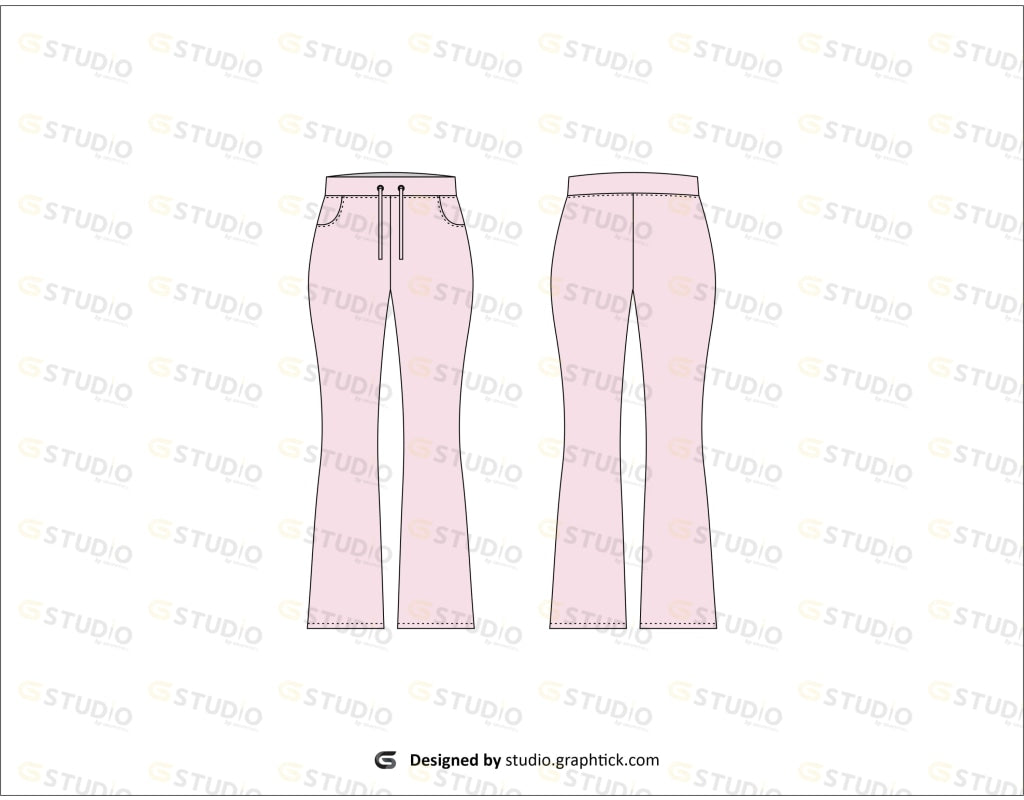 Flare Pant Flat Sketch Pants