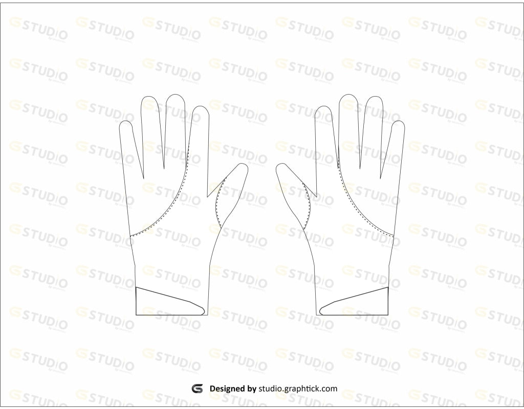 Football Gloves Flat Sketch