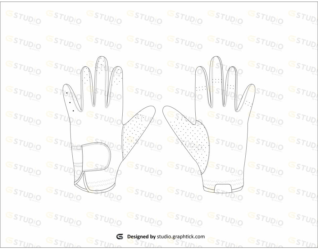 Golf Gloves Flat Sketch