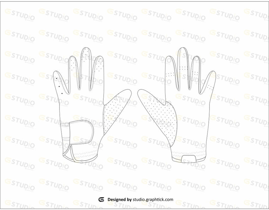 Golf Gloves Flat Sketch