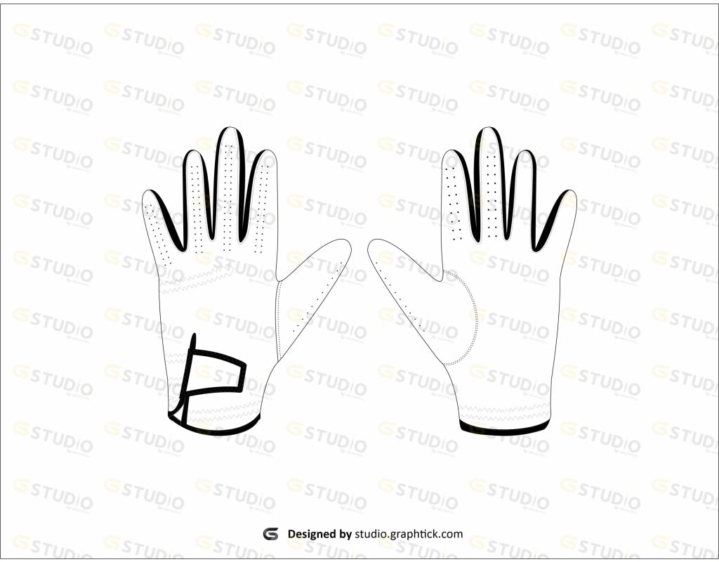 Golf Gloves Flat Sketch