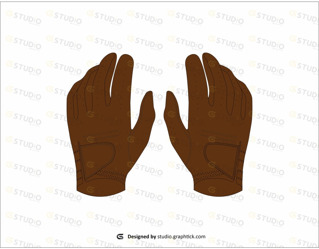 Golf Gloves Flat Sketch