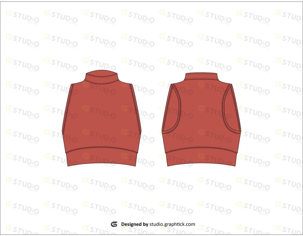High Neck Bra Flat Sketch Bras