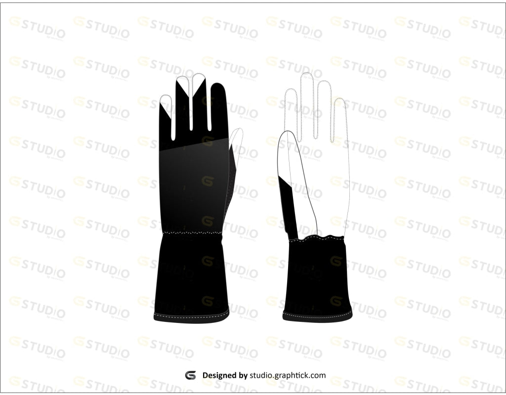 Karting Gloves Flat Sketch