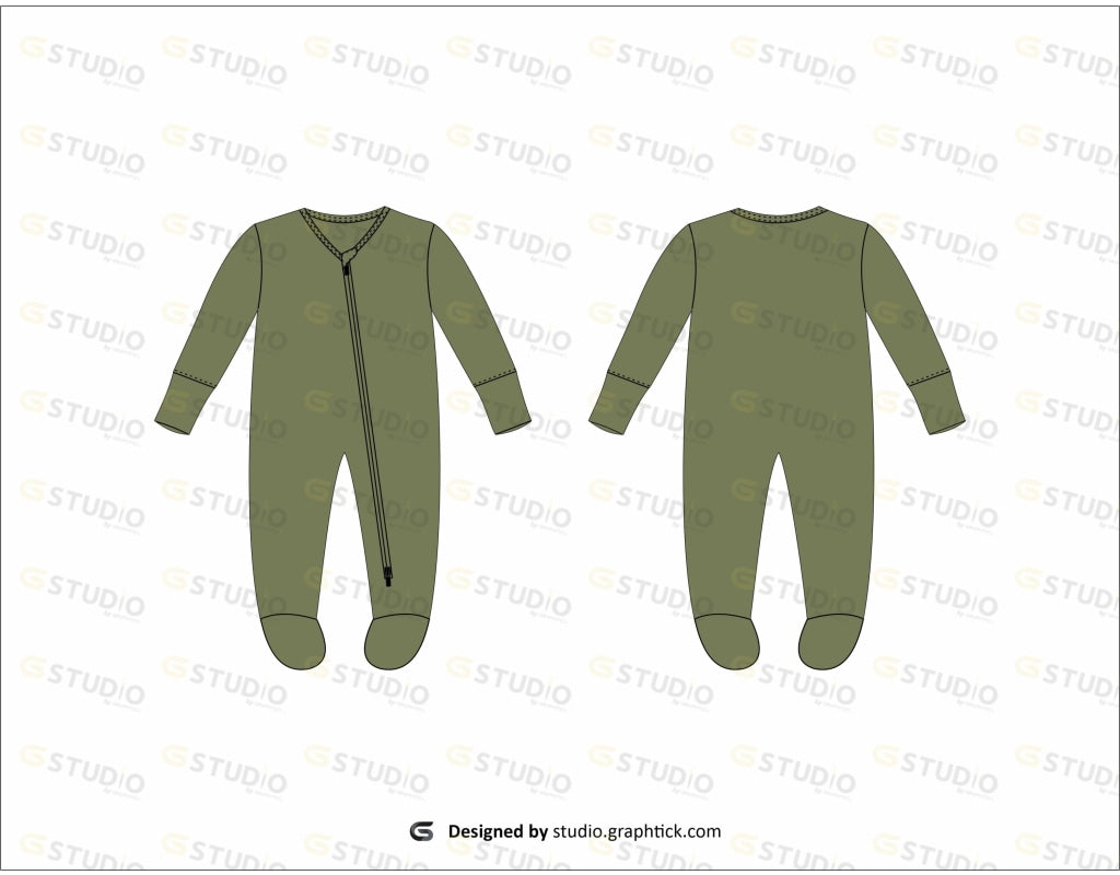 Kids Romper Flat Sketch