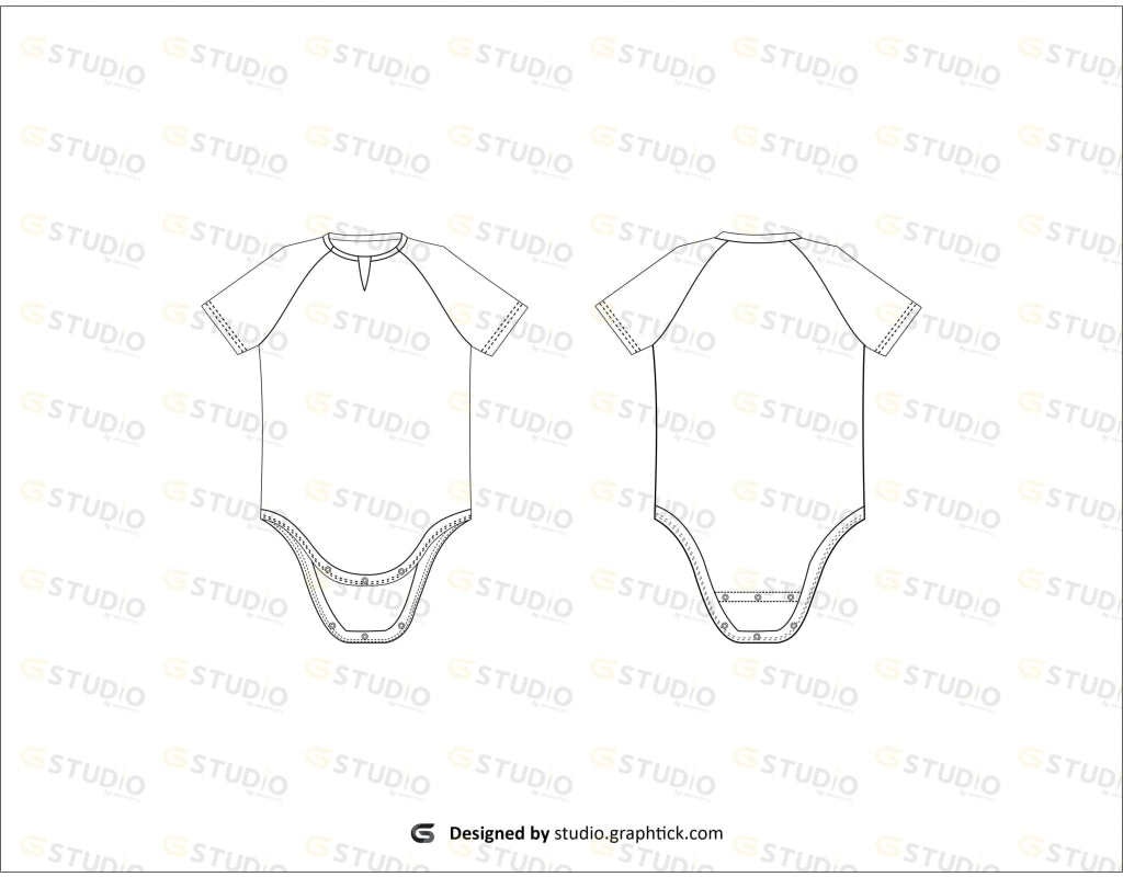 Kids Romper Flat Sketch