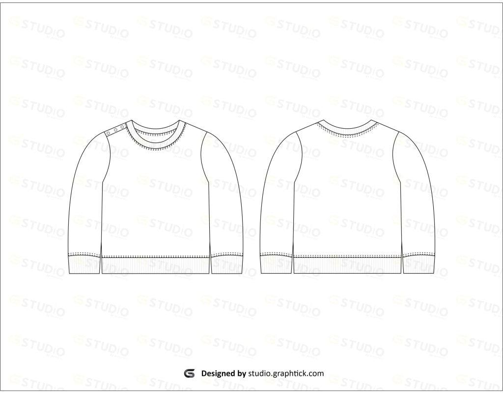 Kids Sweatshirt Flat Sketch