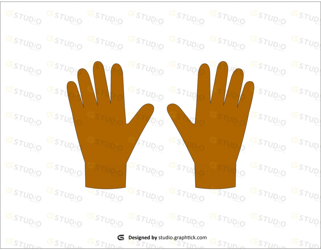 Knit Gloves Flat Sketch