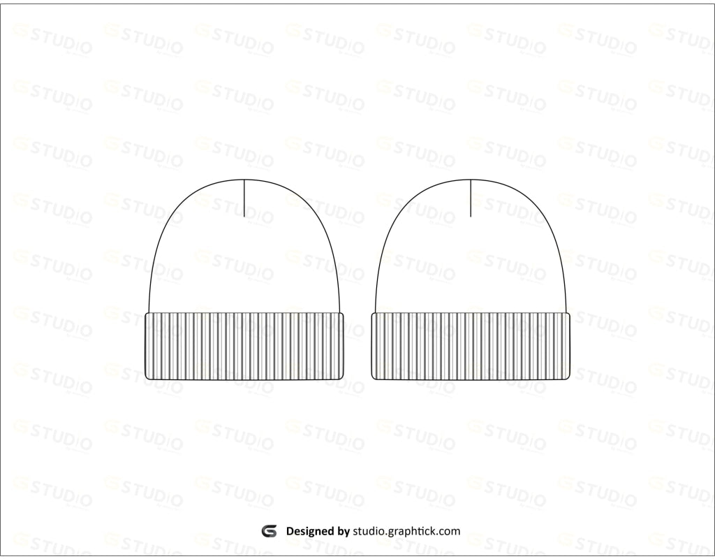 Knitted Beanie Flat Sketch