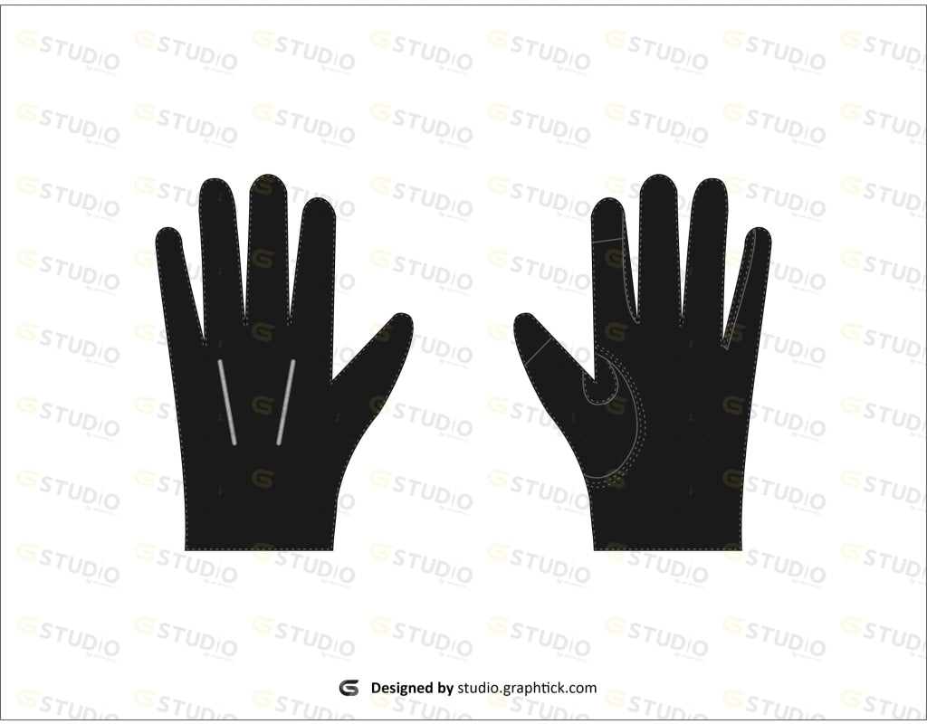 Leather Gloves Flat Sketch