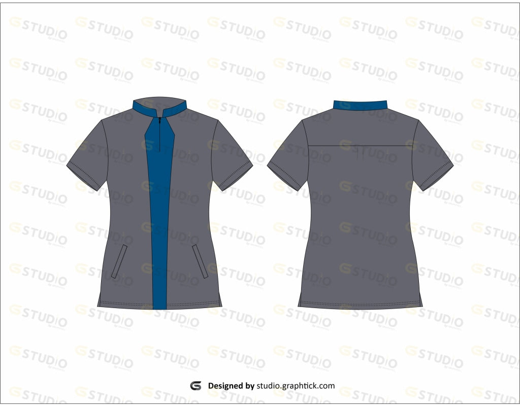 Mandarin Collar Shirt Flat Sketch Shirts & Tops