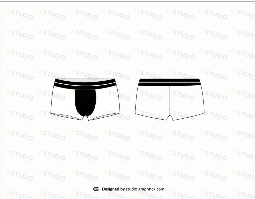 Mens Boxer Breifs Flat Sketch