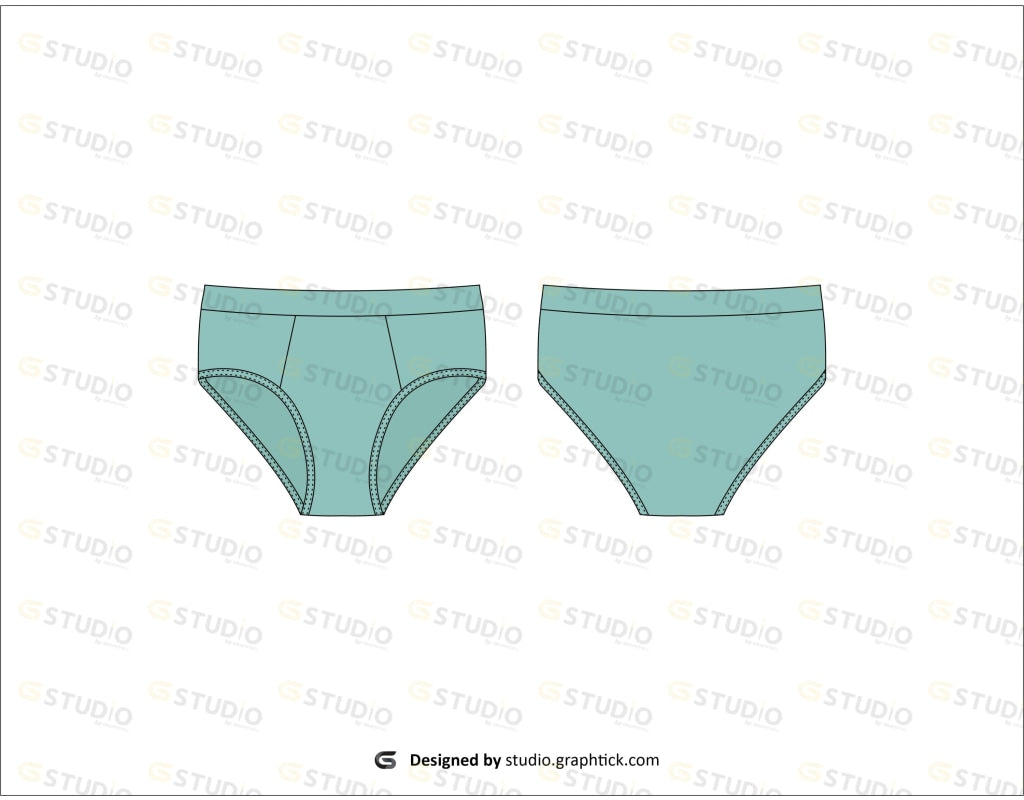 Mens Boxer Brief Flat Sketch Breifs