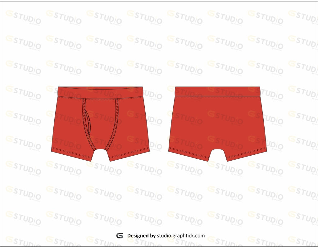 Mens Boxer Brief Flat Sketch Breifs