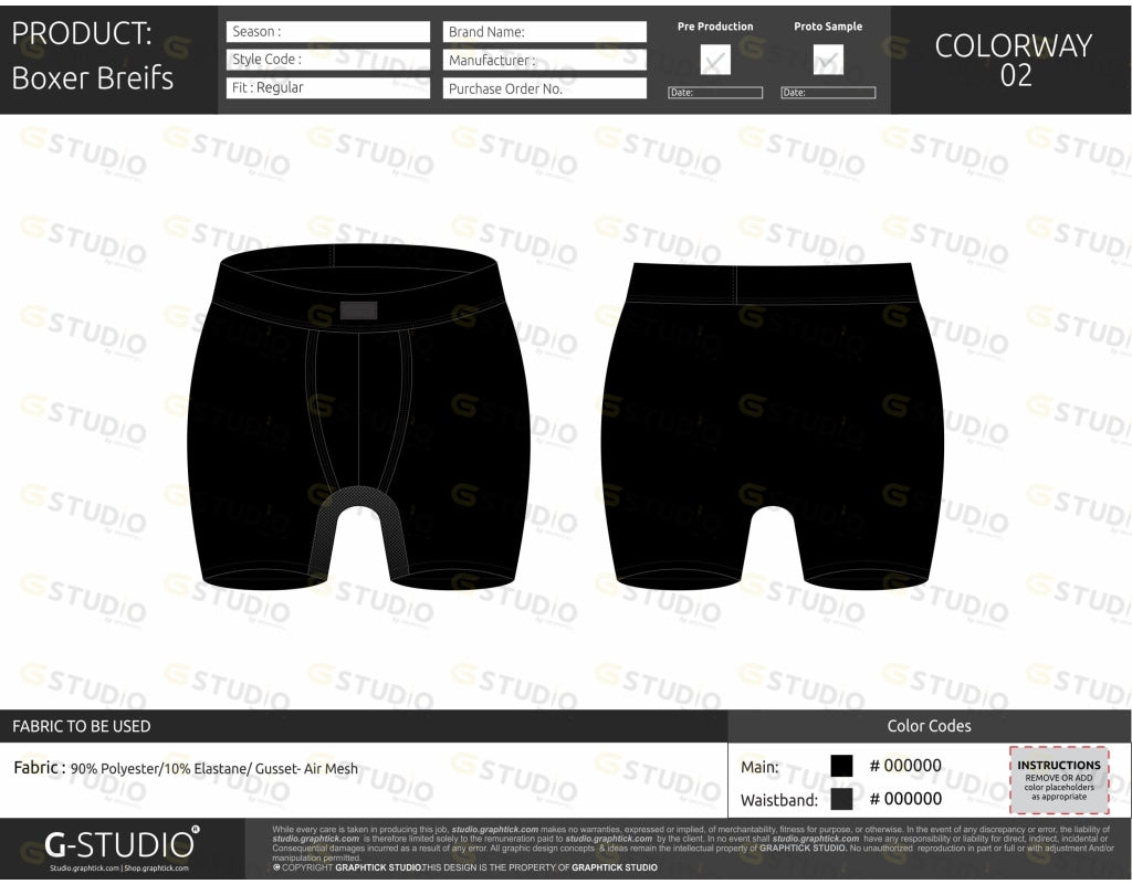 Mens Boxer Briefs Tech Pack Template
