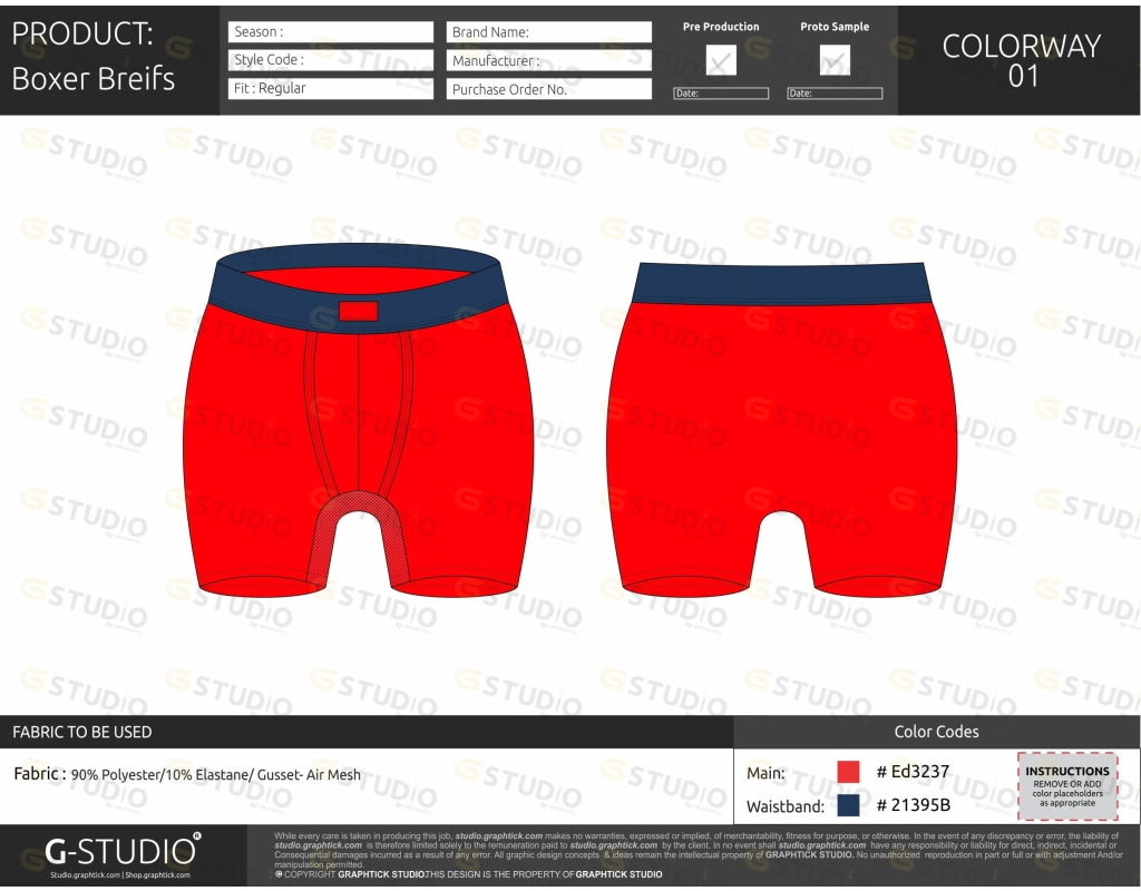 Mens Boxer Briefs Tech Pack Template