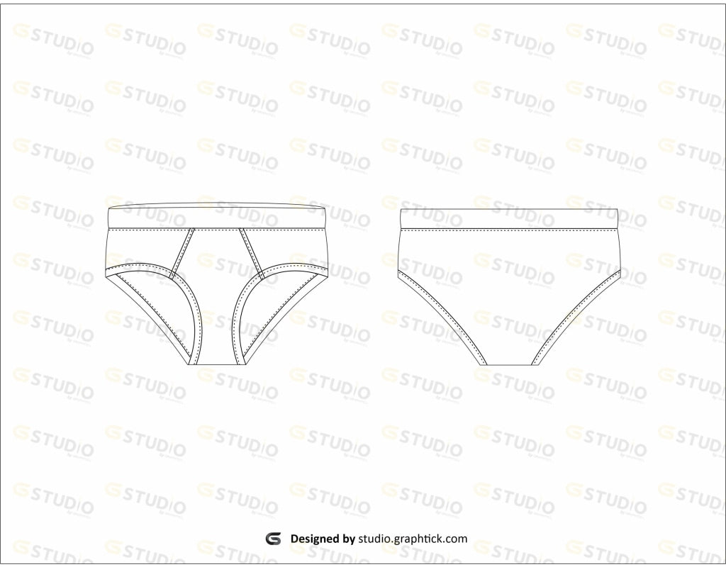 Mens Brief Flat Sketch Briefs
