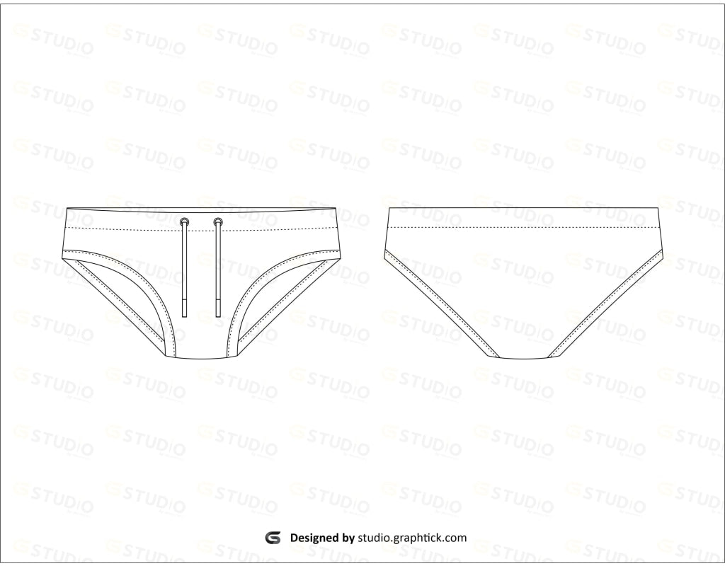 Mens Briefs Flat Sktech Underwear