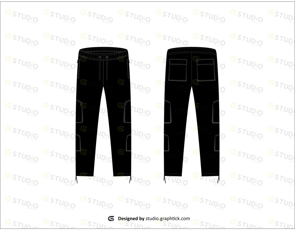 Mens Cargo Pant Flat Sketch