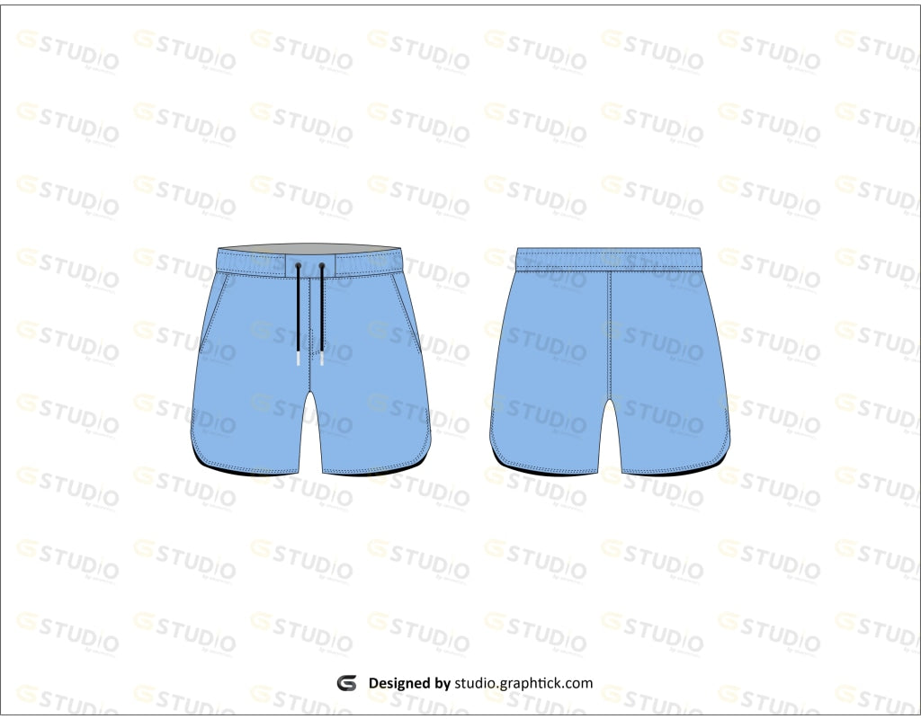 Mens Fitness Shorts Flat Sketch