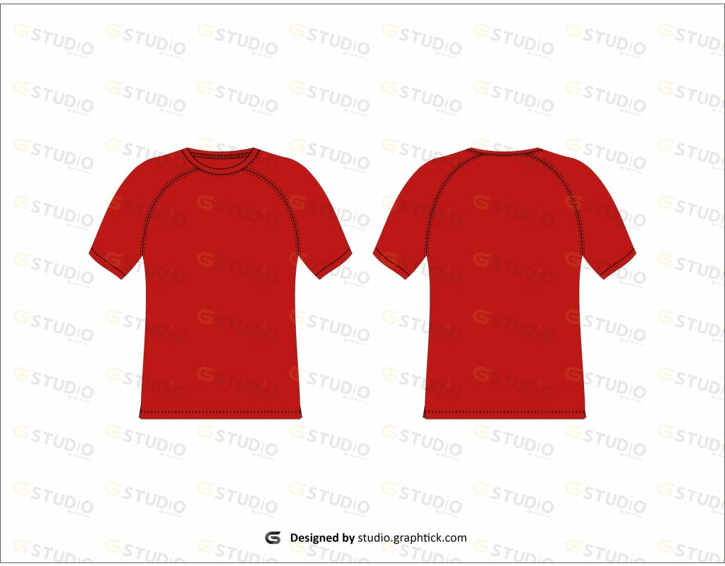 Mens Fitness Tee Shirt Flat Sketch