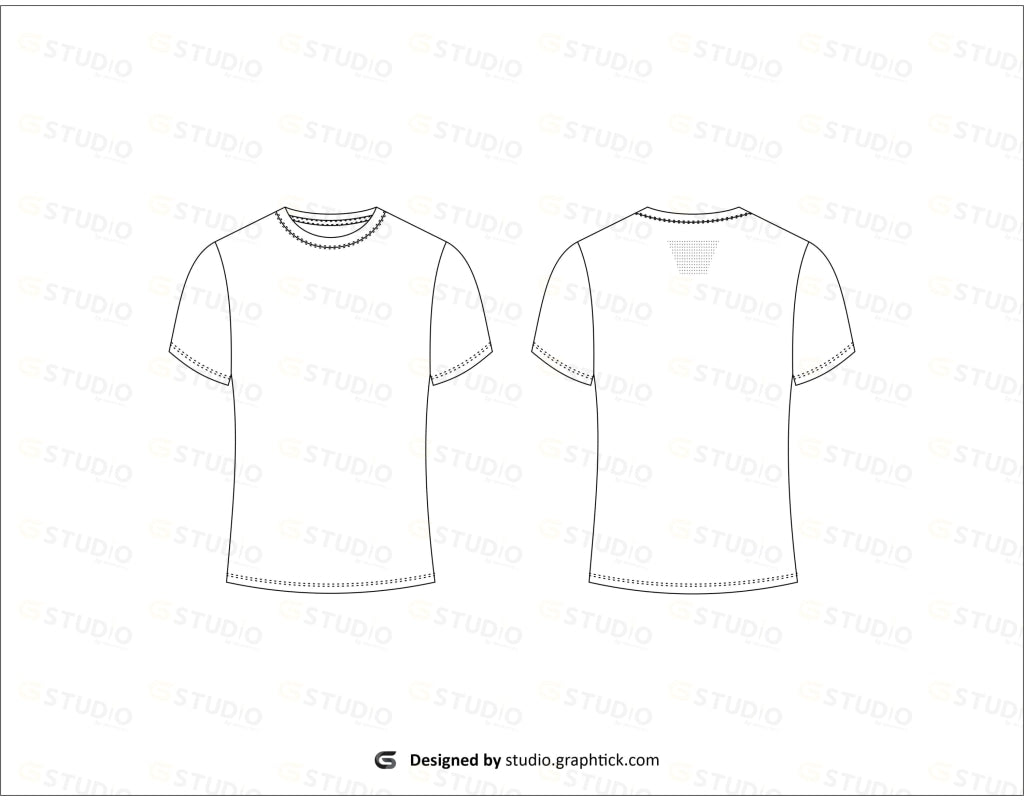 Mens Fitted Tee Shrit Flat Sketch Shirt