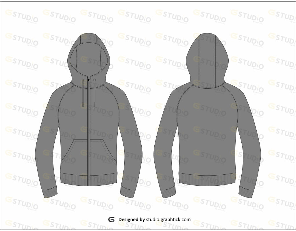 Mens Hoodie Flat Sketch