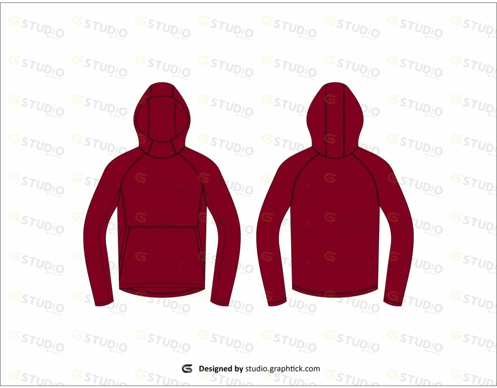 Mens Hoodie Flat Sketch
