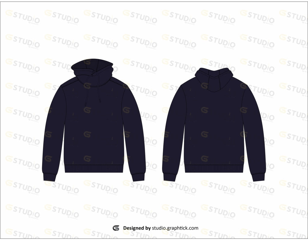Mens Hoodie Flat Sketch
